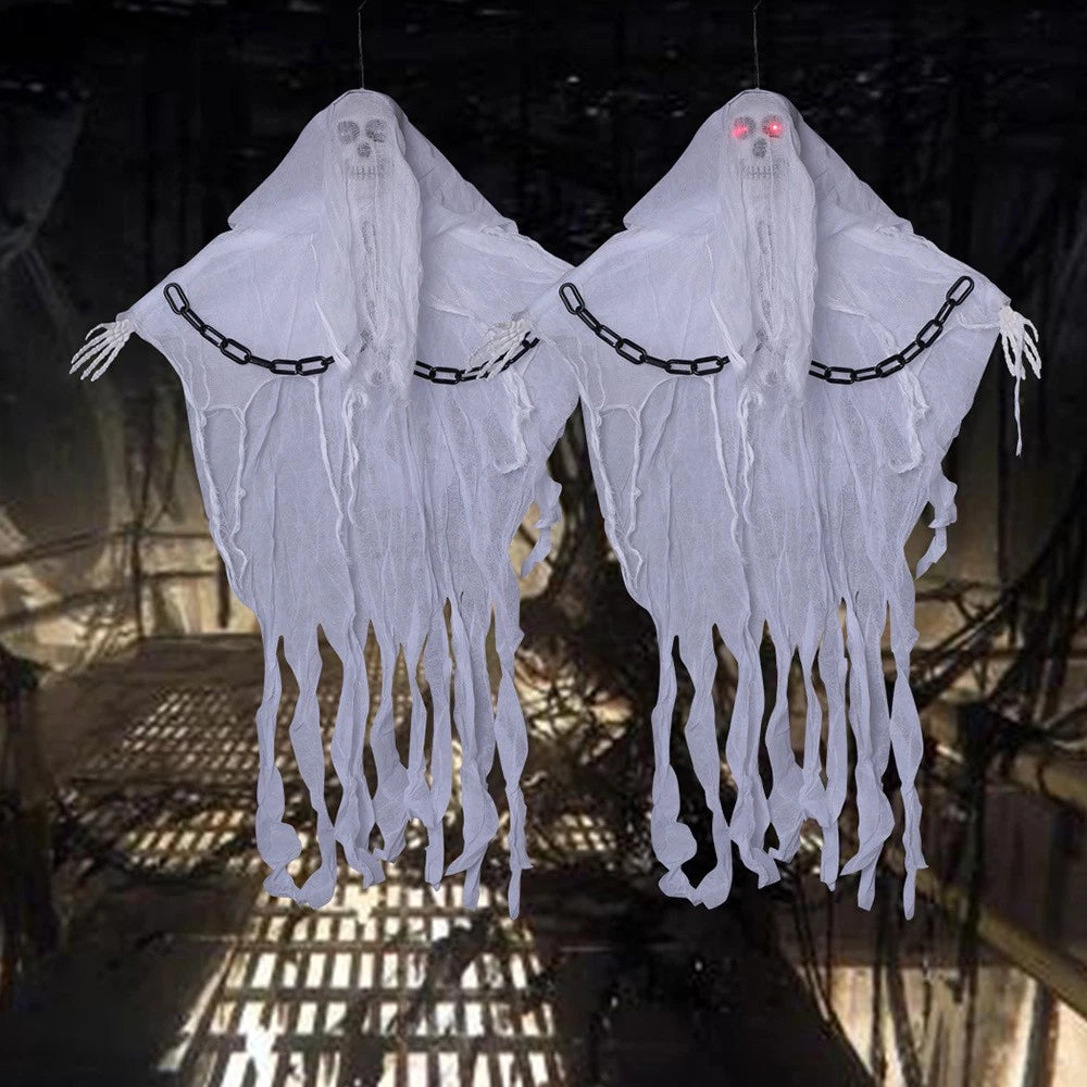 Faceless Ghost Light Up Animatronic Ghost - Halloween Decoration Prop (2 Pack)