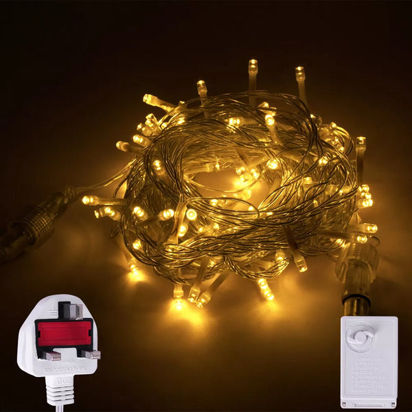 Fairy String Lights 10-50m Mains Plug In Christmas Tree Indoor & Outdoor Remote
