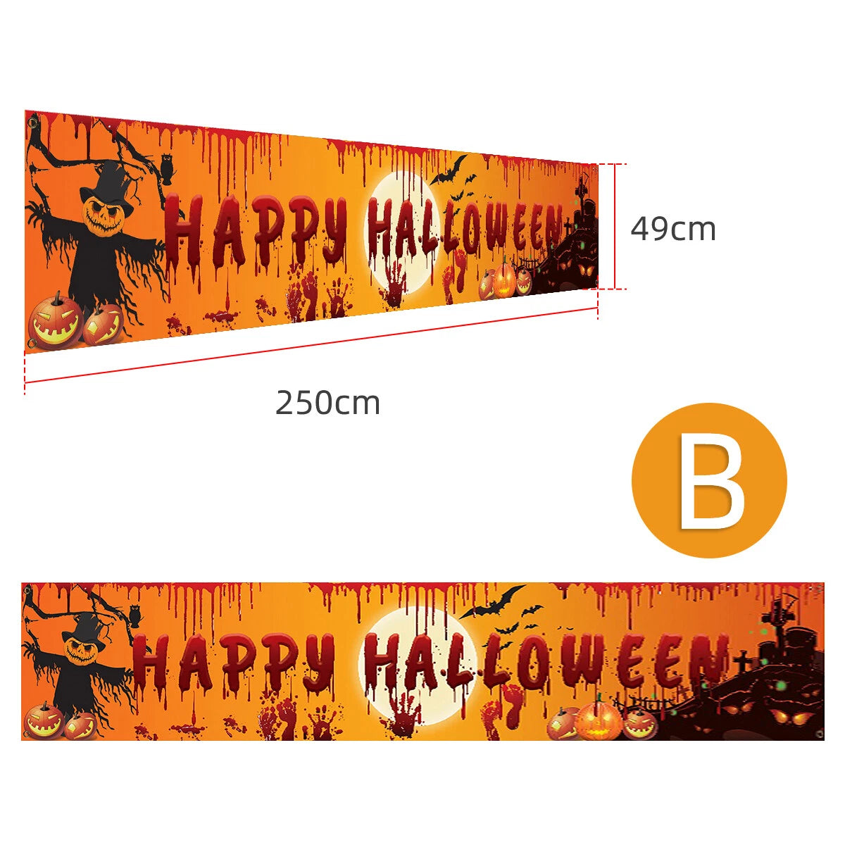 Happy Halloween Hanging Banner Flag Party Celebrate Foldable Home Outdoor Decor