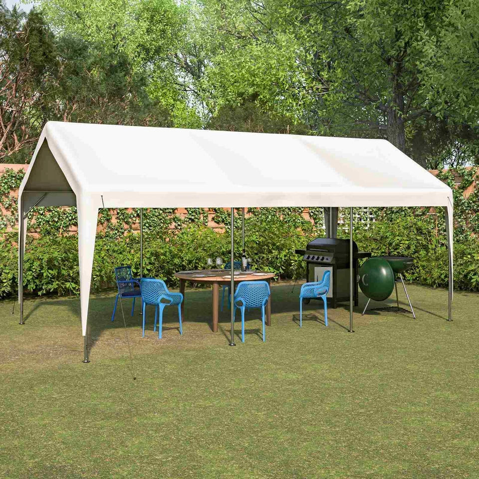 Carport 10x20ft Car Canopy Garage UV-Proof Waterproof SUV Boat Heavy Duty White