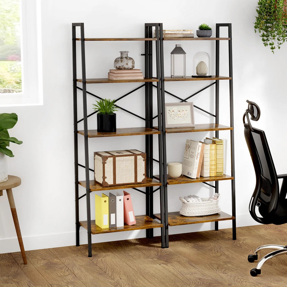 Ladder Shelf Bookcase Tier Display Storage Shelving Unit Stand Wall Rack