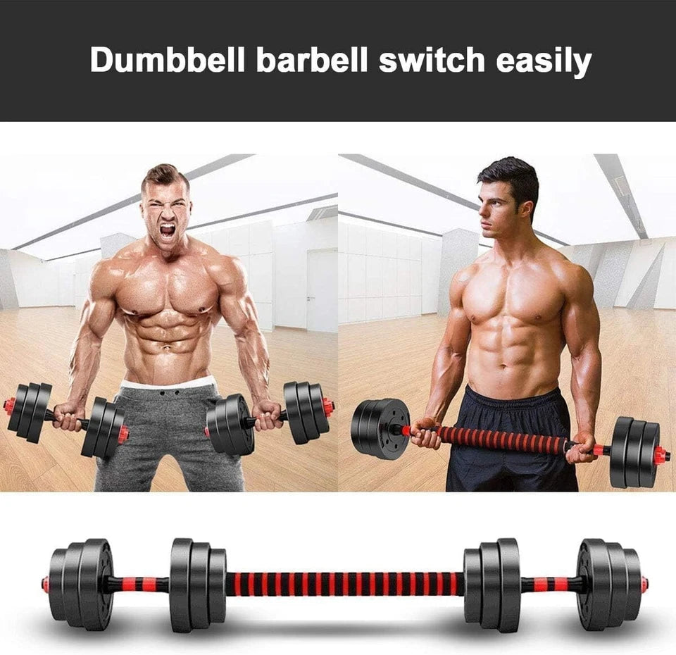 30kg Dumbbells Barbell Set with Connecting Rod
