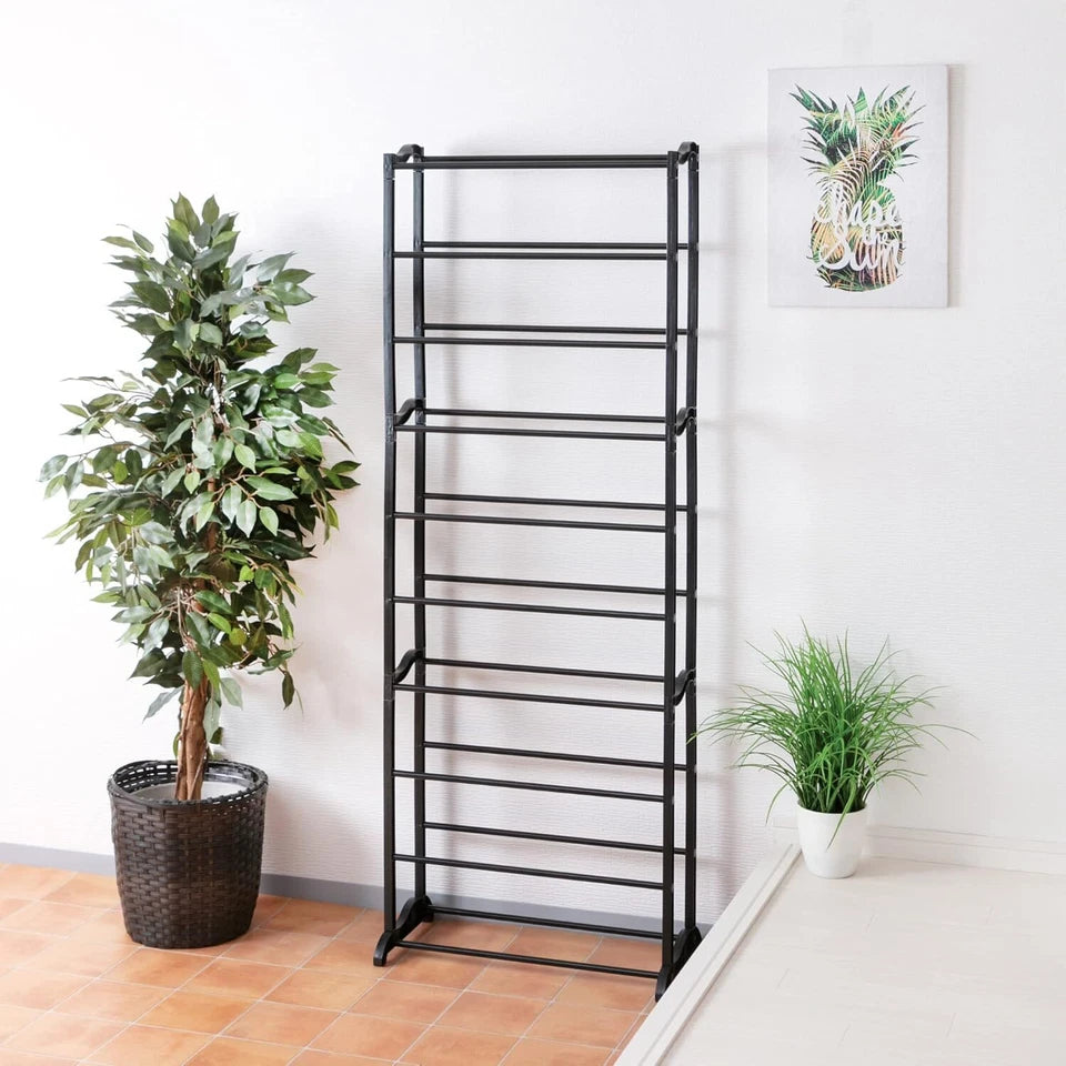 10 Tier Shoe Rack Stand Footwear Organiser Storage Metal Shelf 30 Pairs Unit