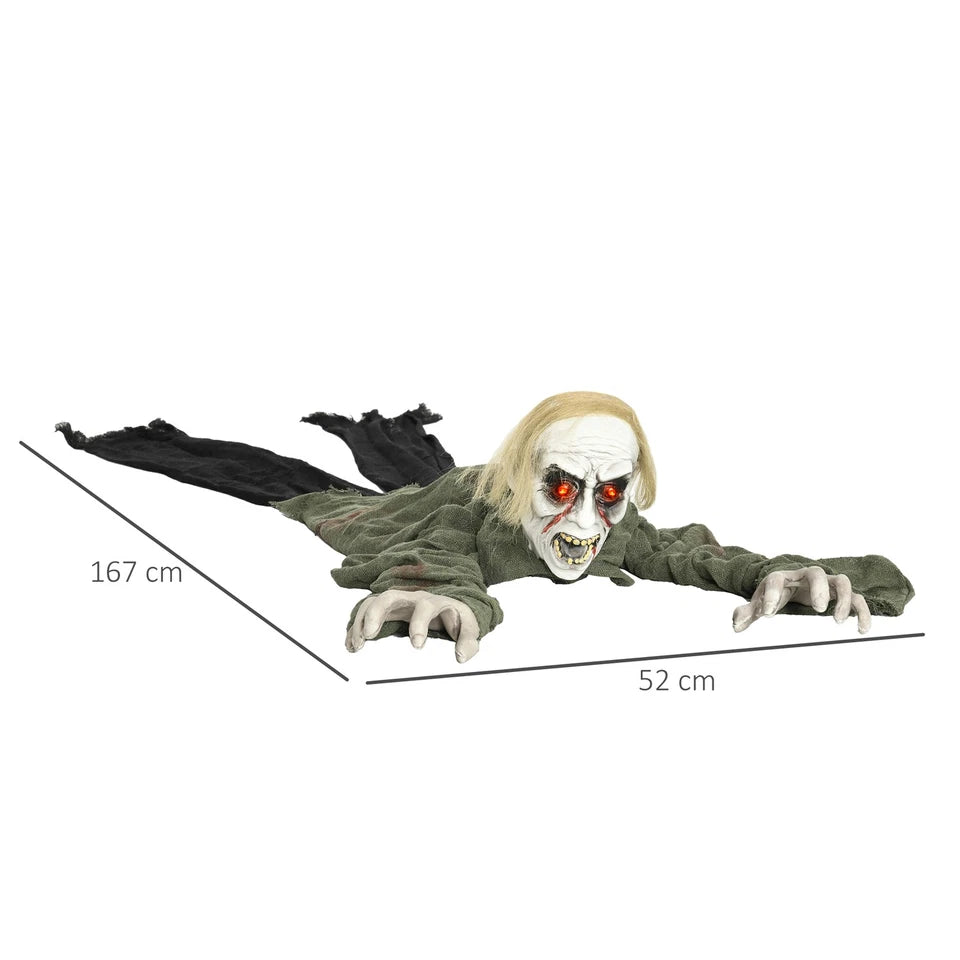 167 cm Halloween Crawling Zombie, Outdoor Animated Prop