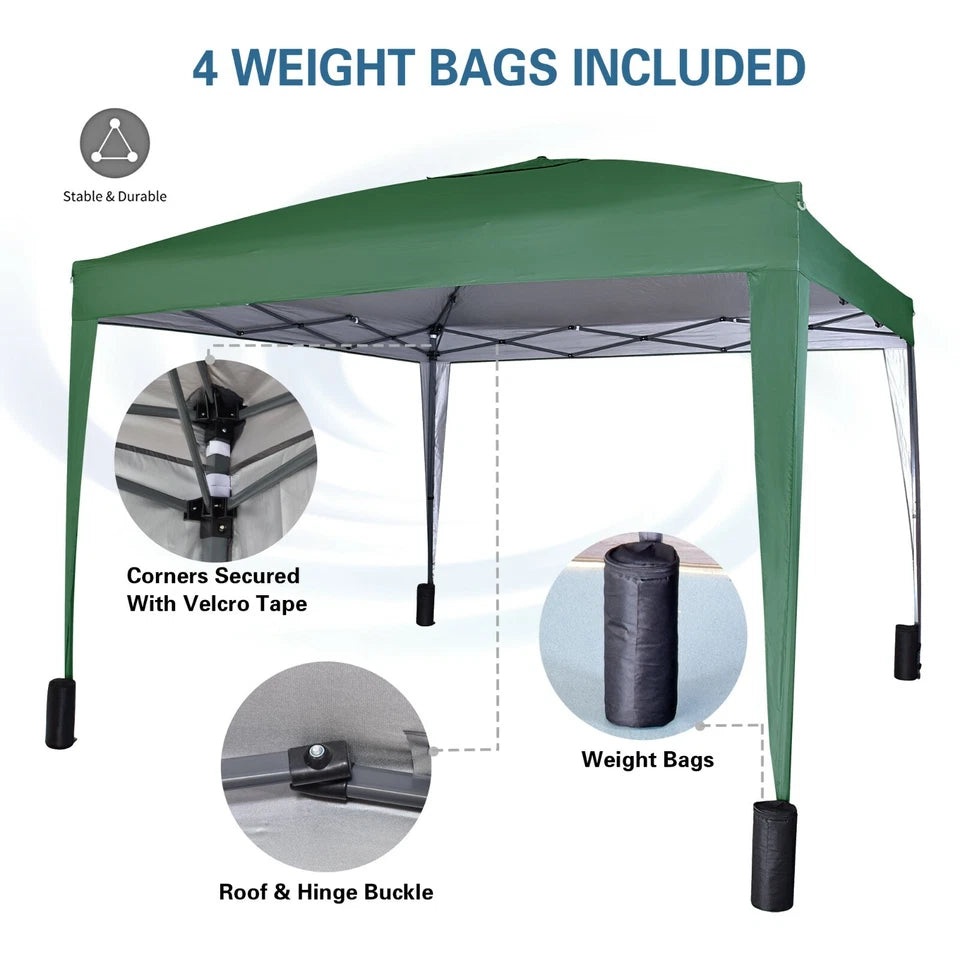 3x3m Pop up Heavy Duty Gazebo With Sides And Weight bags