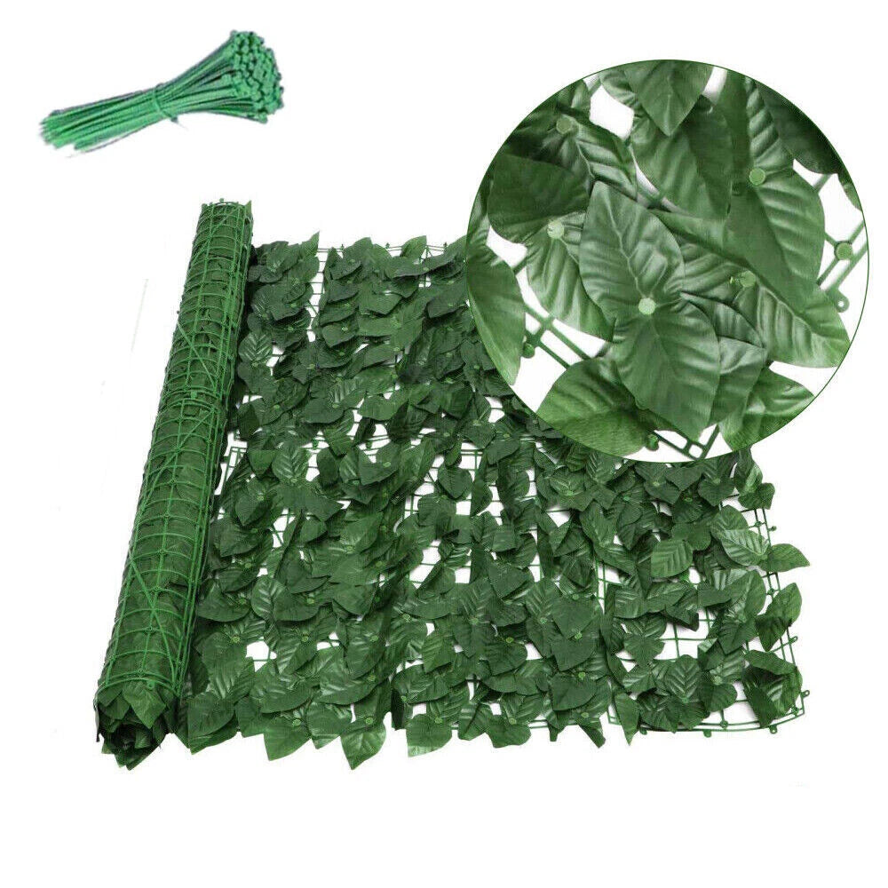 Artificial Hedge Fake Ivy Leaf Garden Fence Privacy Screening Roll Wall Panel 18x2m
