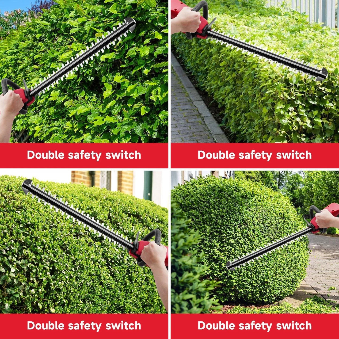 Electric Cordless Hedge Trimmer Tree Branch Cutter Tool with Battery & Charger