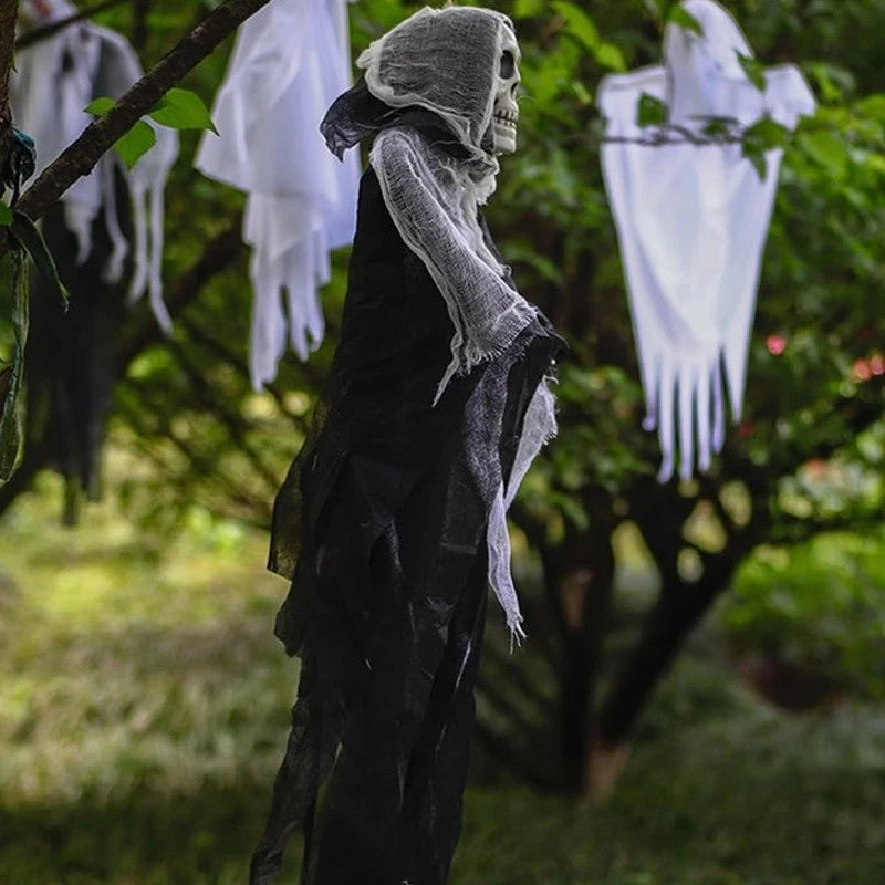 2PCS 80Cm Halloween Hanging Ghost Skeleton Decorations Prop Spooky Horror Scary