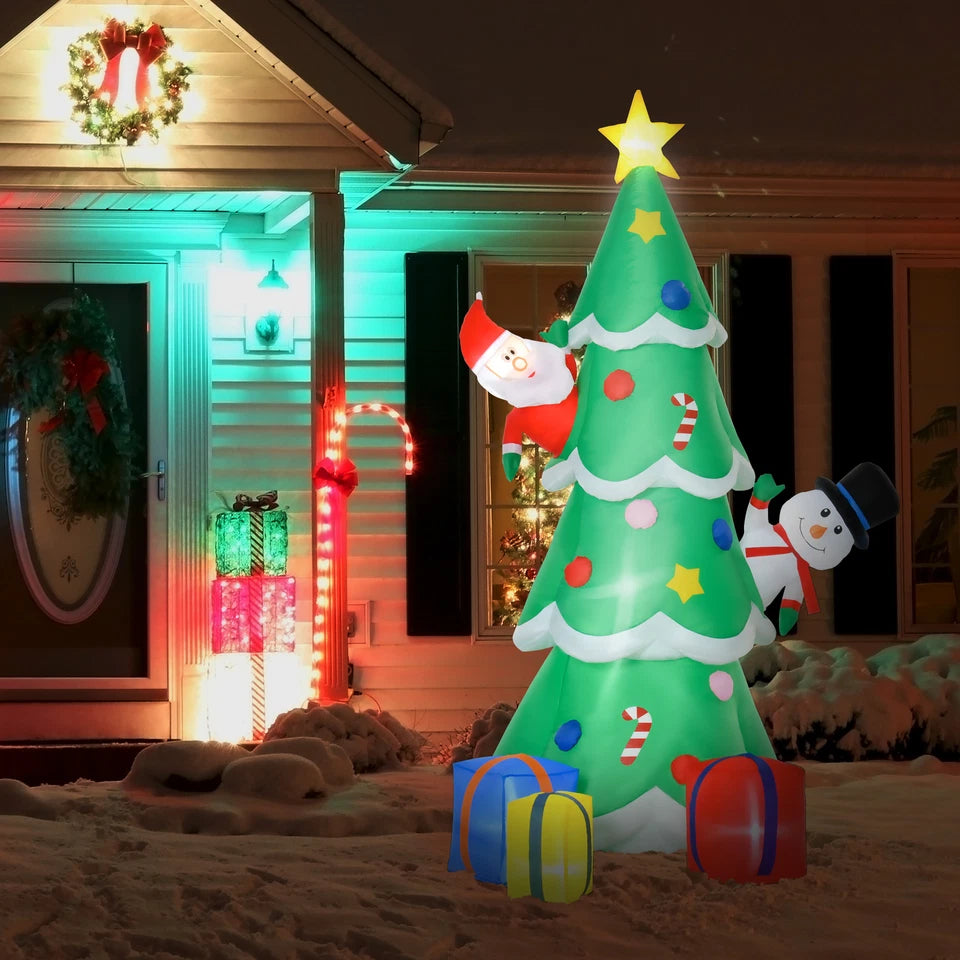 7ft Christmas Inflatable Tree LED Lighted for Indoor Outdoor Decor