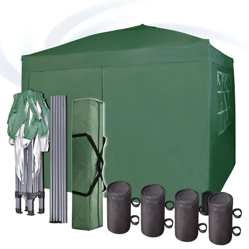 3x3m Pop up Heavy Duty Gazebo With Sides And Weight bags