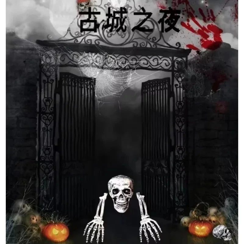 Scary Halloween Decoration Skeleton Bones Prop Human Skull Party Ground Breaking