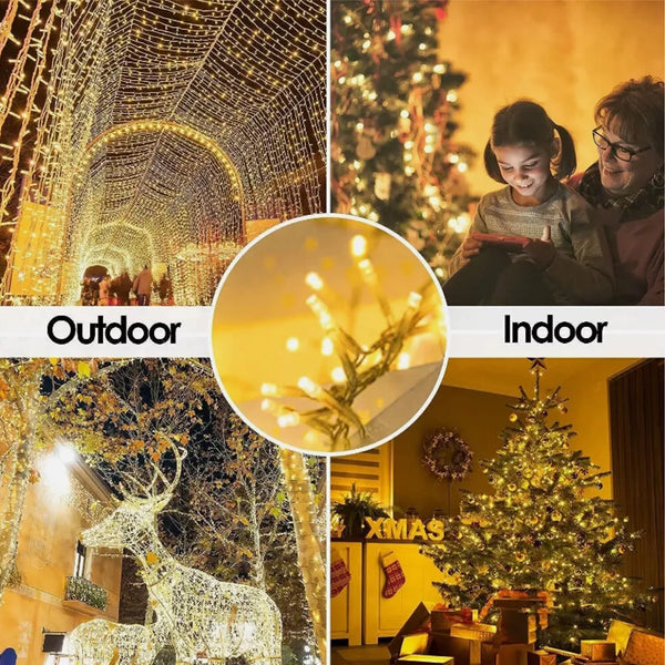 Fairy String Lights 10-50m Mains Plug In Christmas Tree Indoor & Outdoor Remote