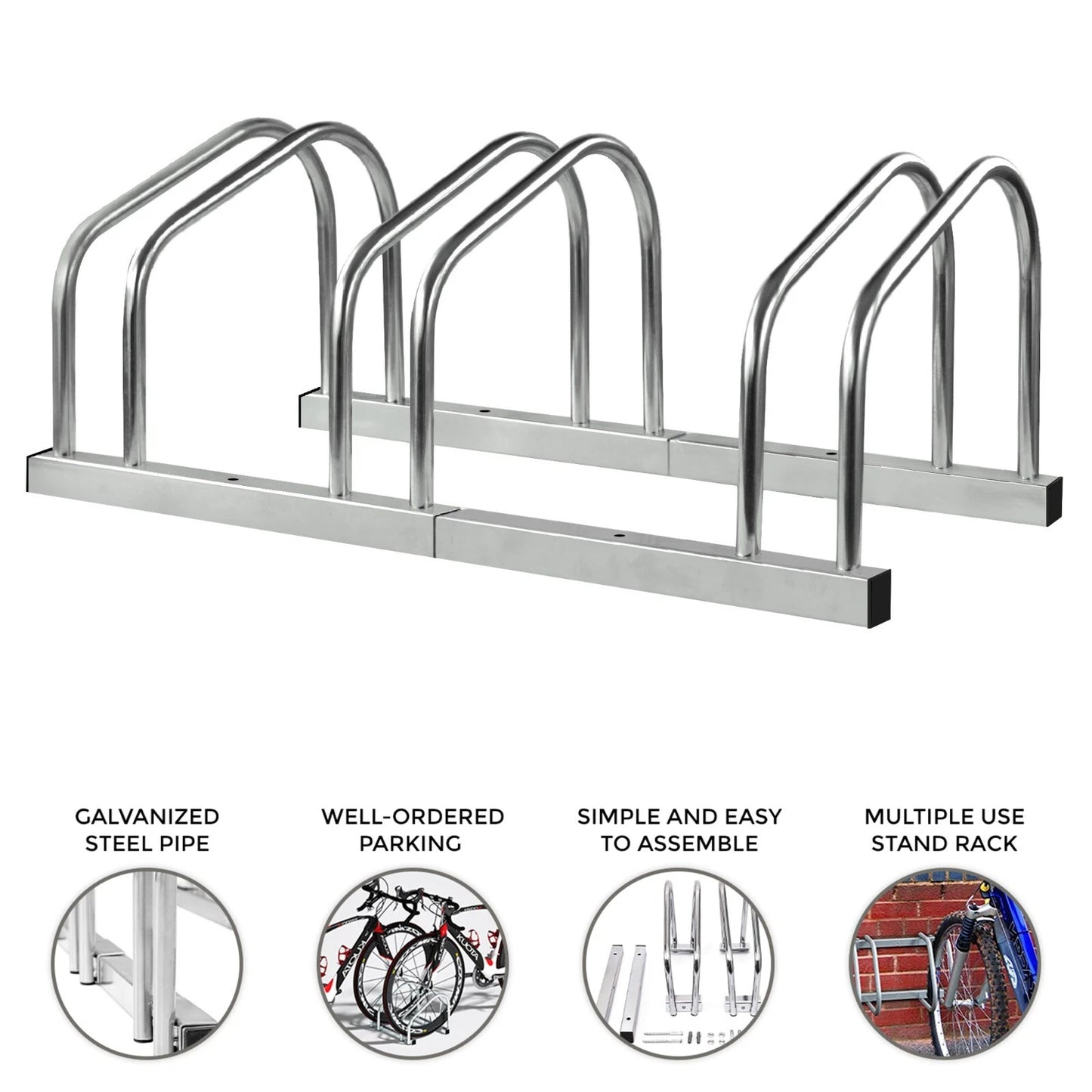 BIKE STAND RACK FOR BICYCLE PARKING STAND FLOOR WALL MOUNT INDOOR OUTDOOR NEW