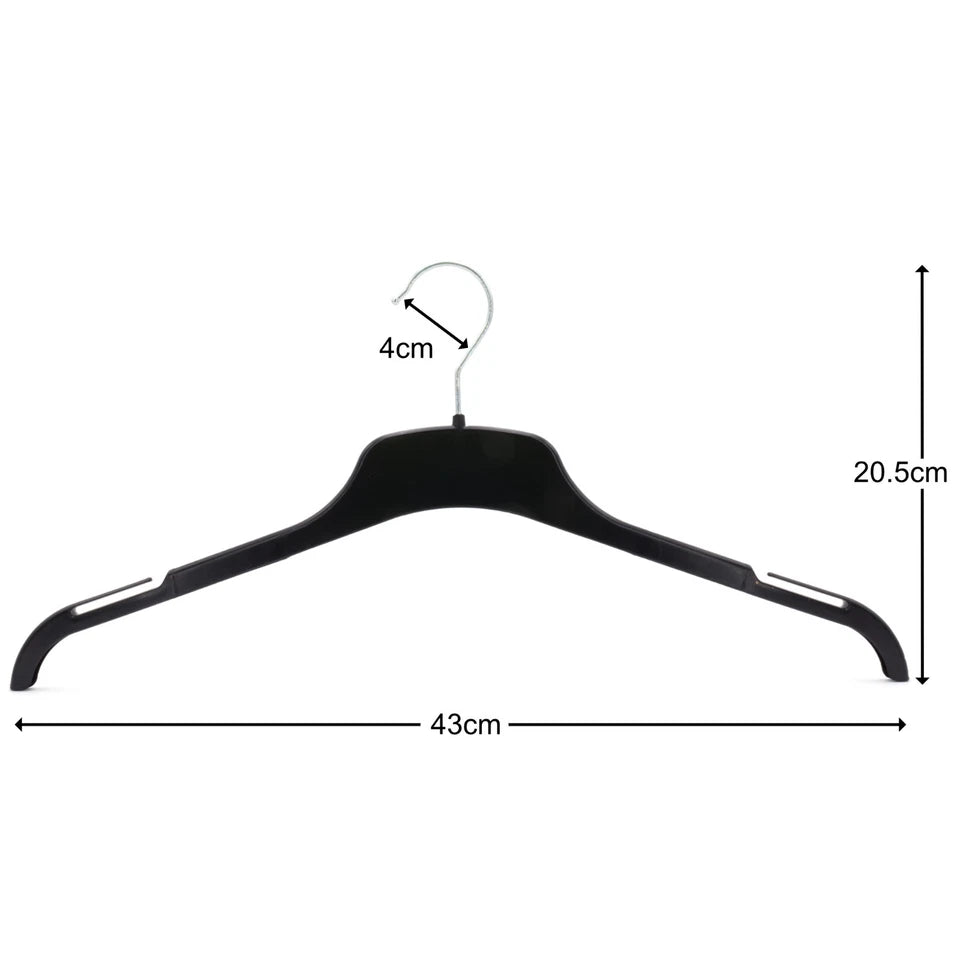 Strong Plastic Coat Clothes Hangers for Tops, Shirts, Dresses