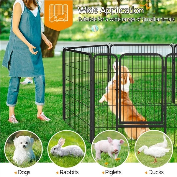 6 Panel Pet Playpen Heavy Duty Puppy Dog Pen Cat Rabbit Fence Foldable 60cm High