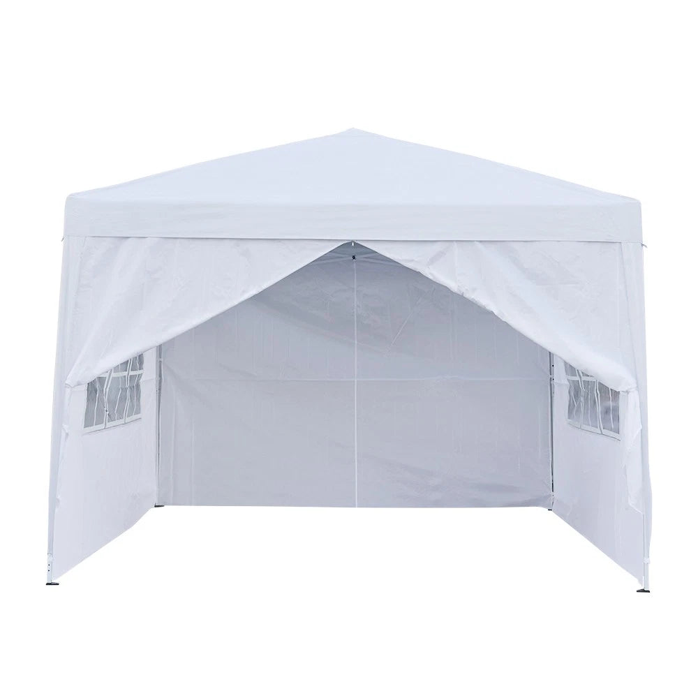 3x3M Heavy Duty Gazebo Marquee Popup Waterproof Garden Party Tent 4 WallSides