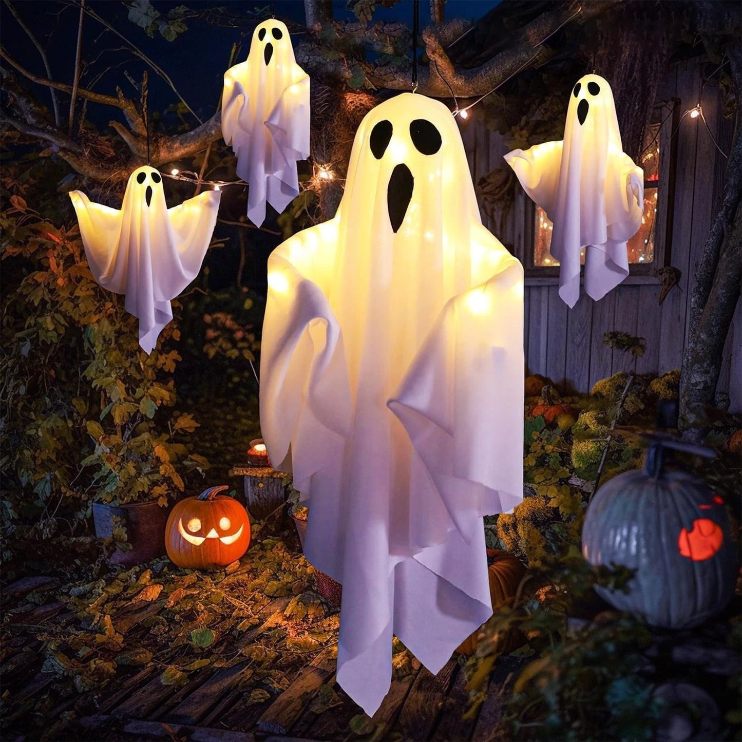 3X Halloween Decoration LED Light Ghost Outdoor Garden Party Home Hanging Props