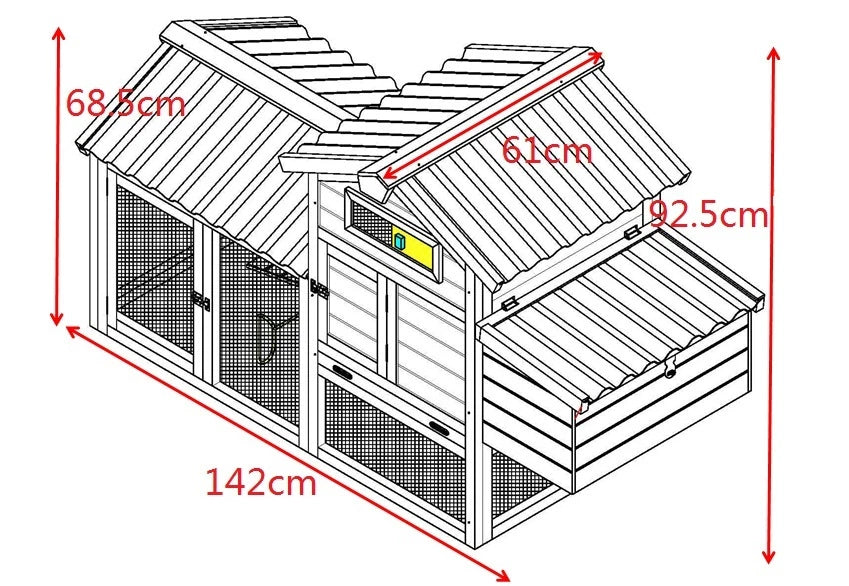 CHICKEN COOP RUN HEN HOUSE POULTRY ARK HOME NEST BOX COUP COOPS RABBIT HUTCH