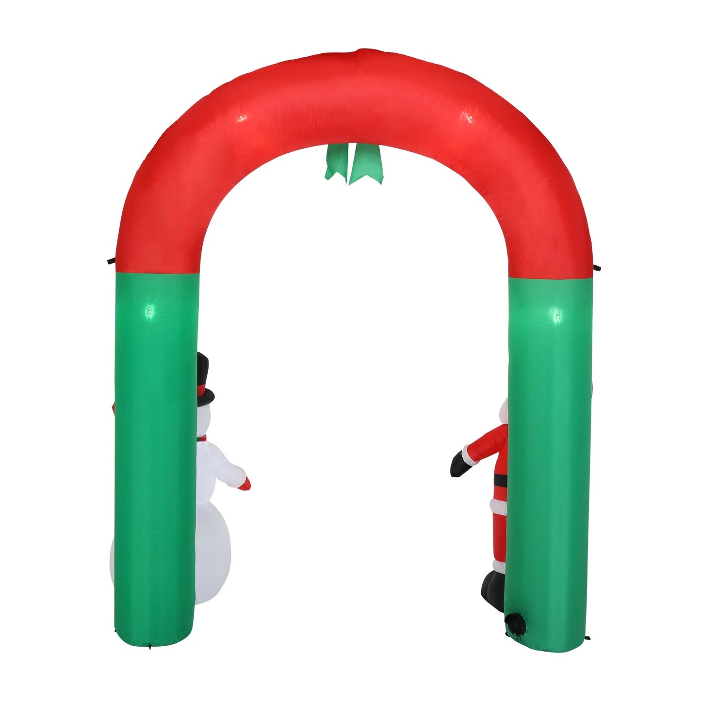 2.4M Christmas Arch Inflatable with Santa & Snowman & LED Lights Outdoor Decor