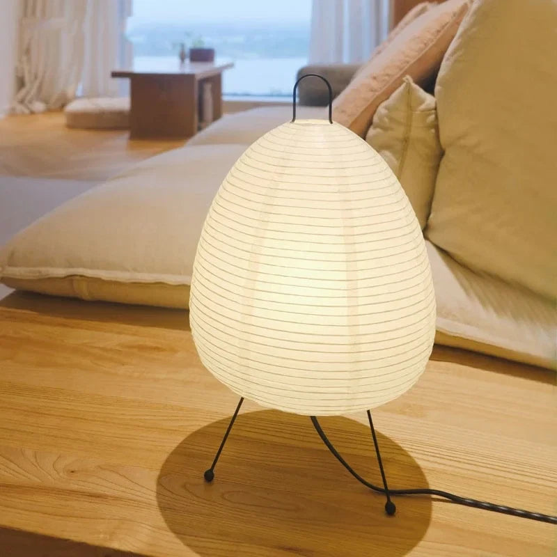 Japanese Design Paper Table Lamp Tripod Rice Paper Table UK Plug