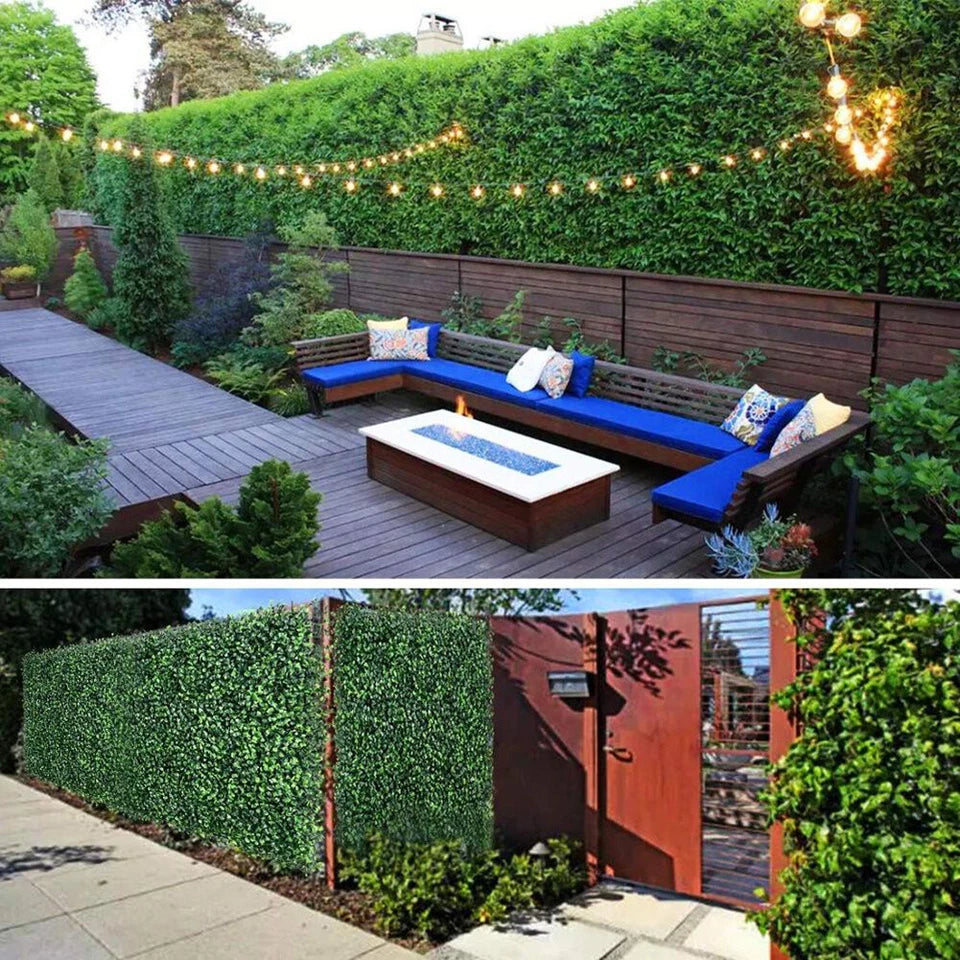 6X Artificial Plant Fence Greenery Wall Hedge Grass Mat Foliage Screen Panels UK