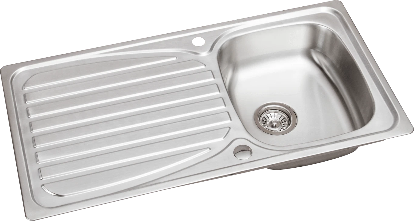 Stainless Steel Single Bowl Inset Kitchen Sink Left Hand Modern Drainer Wastes
