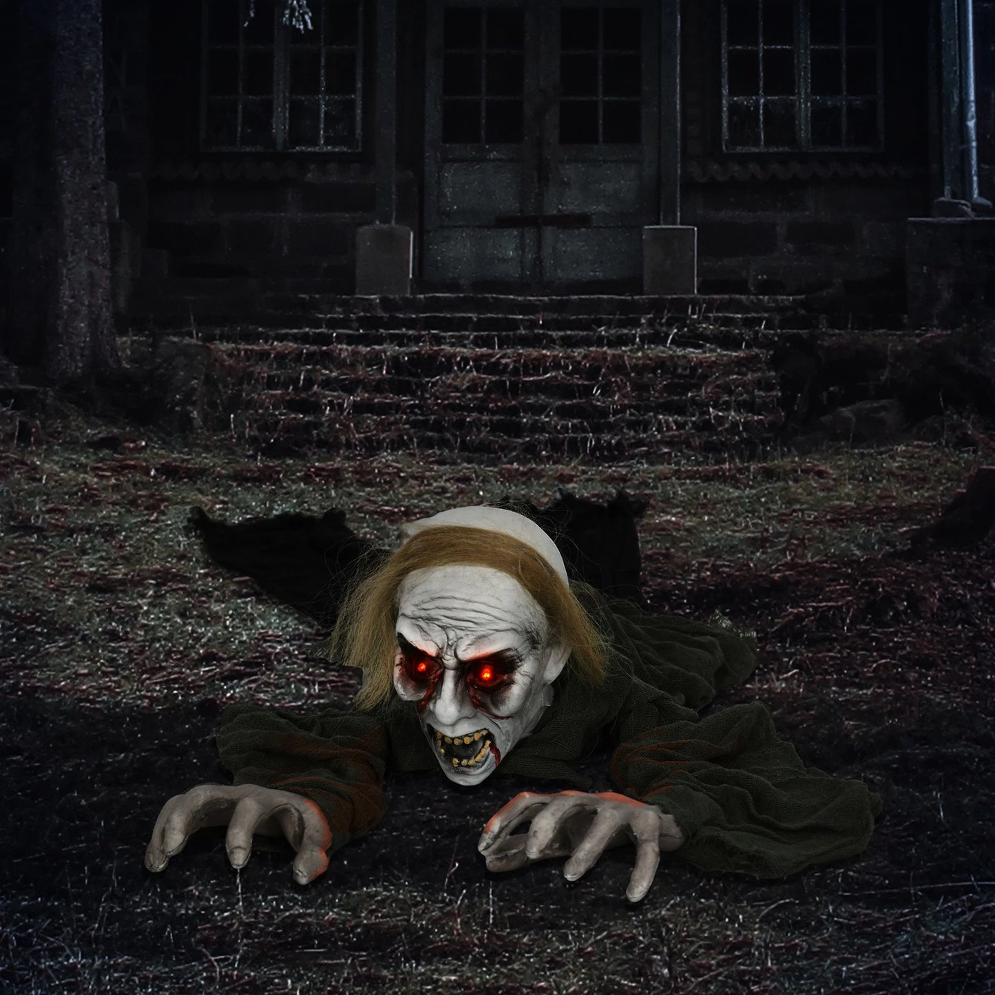 167 cm Halloween Crawling Zombie, Outdoor Animated Prop