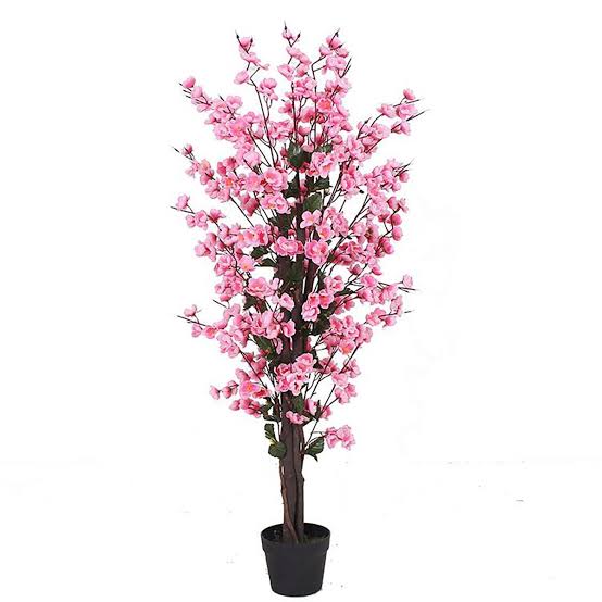 Artificial Blossom Tree Pink/White 120cm 4ft Realistic Faux House Plant Fully Potted