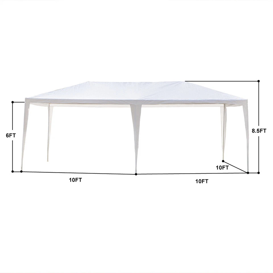 3x6M Gazebo Marquee Party Tent With 6 Sides Garden Patio Outdoor Canopy White UK
