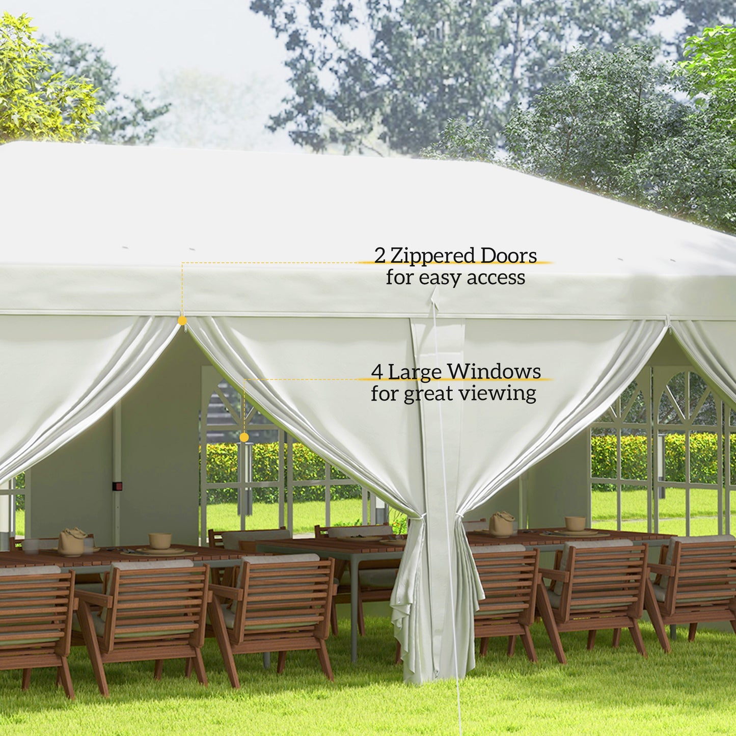 3x6m Popup Garden Heavy Duty Gazebo Marquee Party Tent Canopy with 6 Side Walls