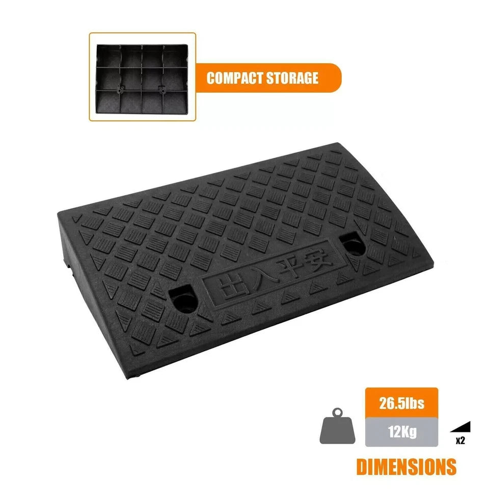 2pcs 50cm Heavy Duty Kerb Door Ramps Wheelchair Mobility Scooter Access Ramp