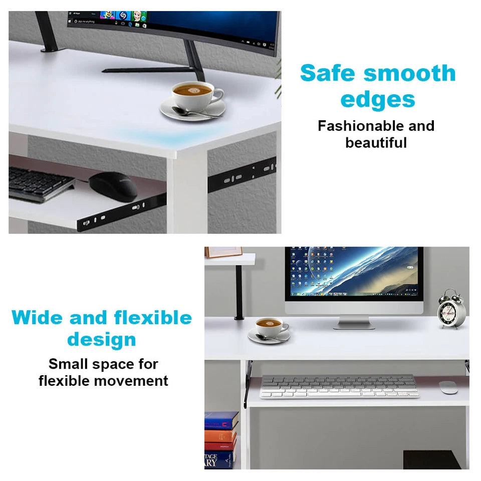 Computer Desk Laptop Pc Study Table Home Office Desk Furniture Shelf Workstation