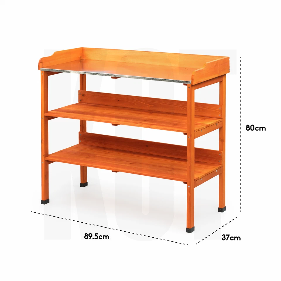 Wooden Greenhouse Potting Work Bench Garden Workstation Staging Table Shelving