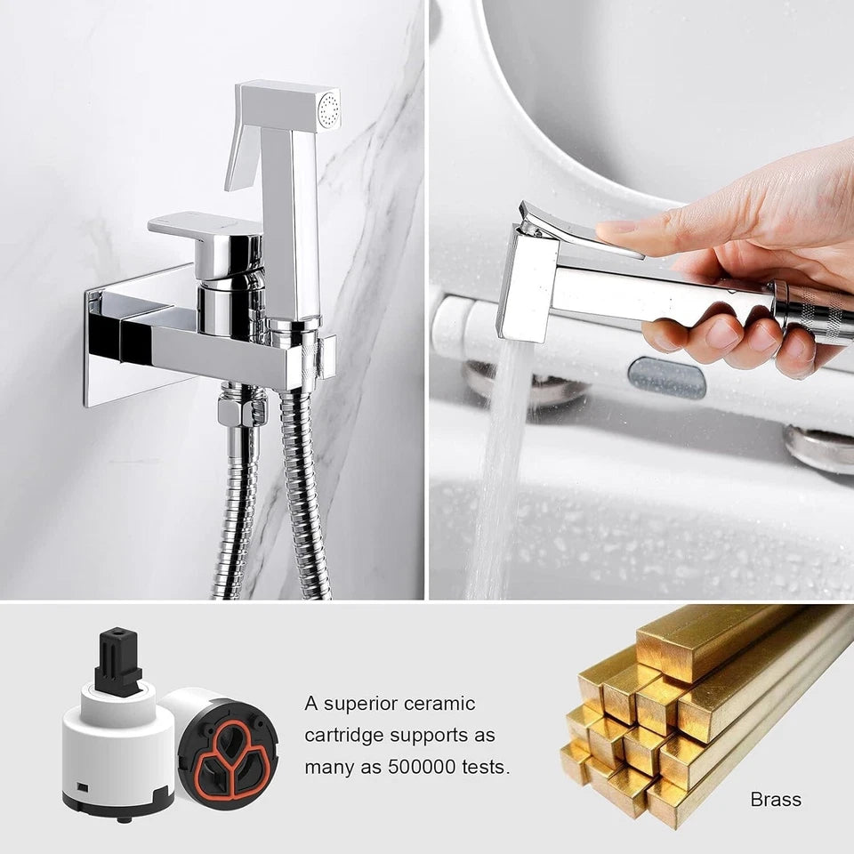 Muslim Shower Mixer Kit, Hot and Cold Bidet Spray with Shattaf Sprayer
