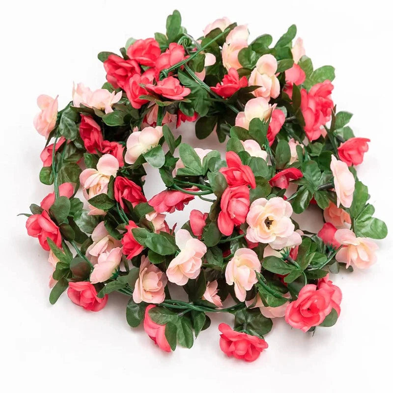 6pcs pink 48 FT Flower Garland Fake Rose Vine Artificial Flowers Hanging decor