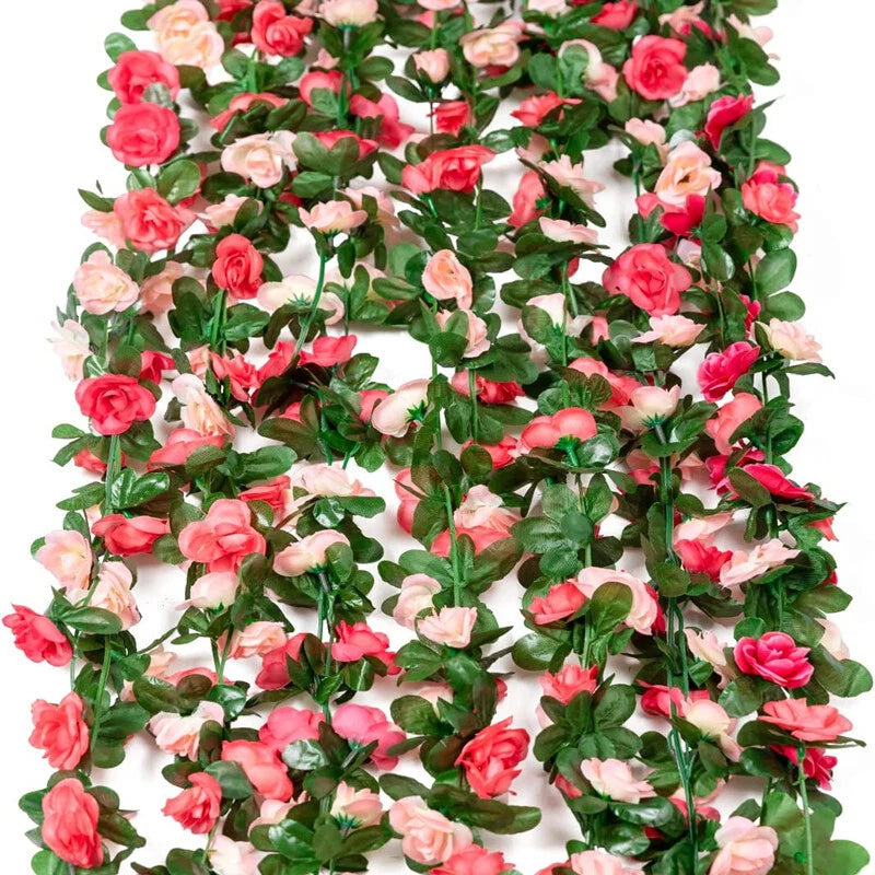 6pcs pink 48 FT Flower Garland Fake Rose Vine Artificial Flowers Hanging decor