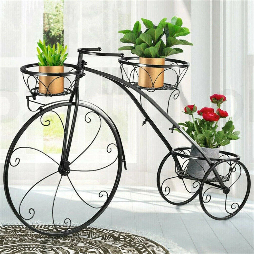 Bicycle Planter Metal Plant Stand Garden Bike Flower Pot Cart Holder Basket Deco
