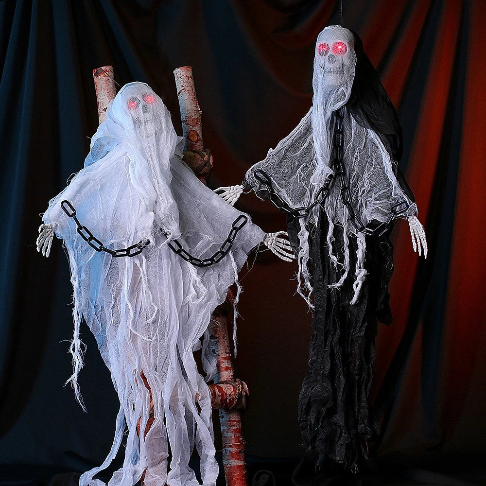 Faceless Ghost Light Up Animatronic Ghost - Halloween Decoration Prop (2 Pack)