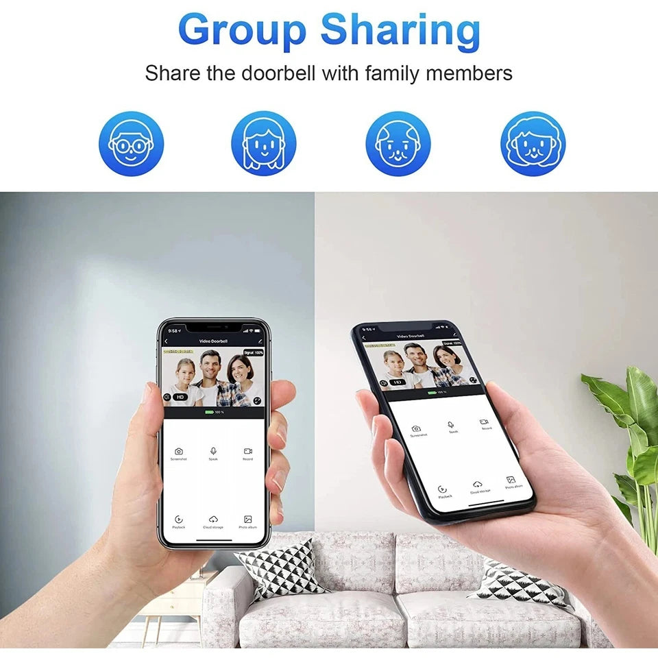1080P Wireless Video Doorbell with Two - Way Audio Motion Detect & Night Vision HD