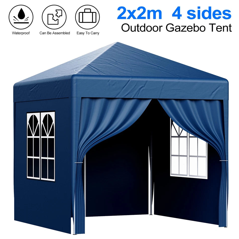 2X2M Pop-up Gazebo with 4 Sides Outdoor Garden Canopy Party Tent