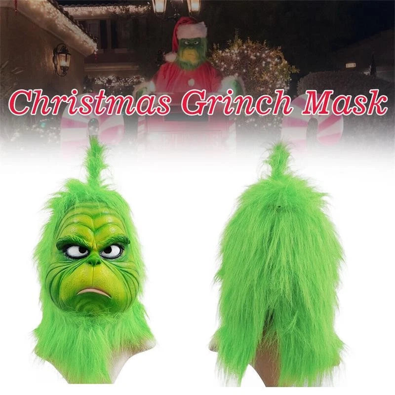 The Grinch Latex Mask Adults Costume Cosplay Christmas Fancy Dress Outfits