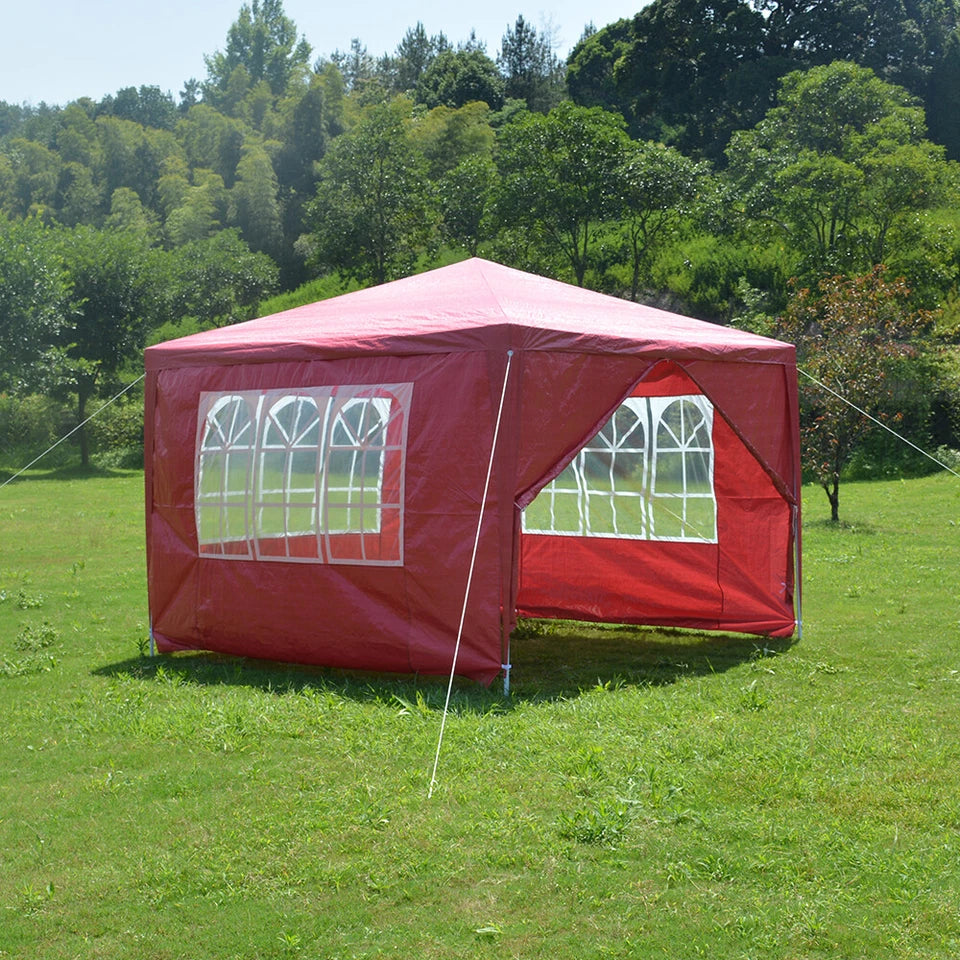 3x3m Waterproof Garden Outdoor PE Gazebo Marquee Canopy Party Tent