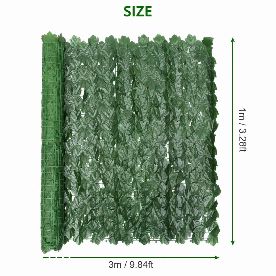 3M Artificial Garden Fence Hedge Ivy Leaf Wall Privacy Balcony Screening Trellis