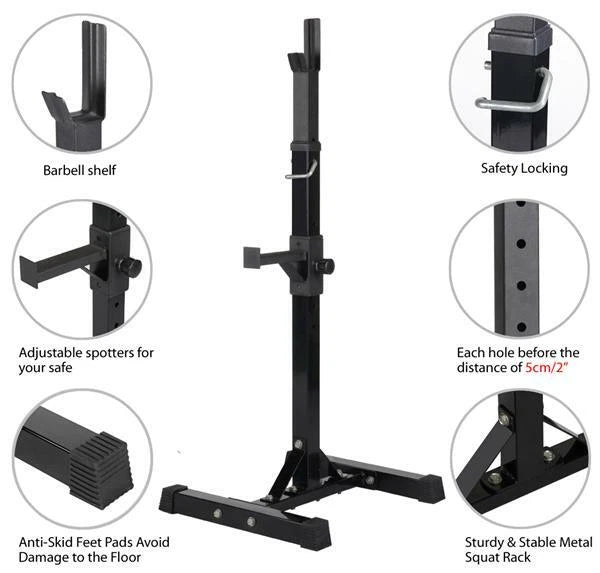 Squat Racks Barbell Rack Stand Adjustable Olympic Weight Bench Press Home Gym