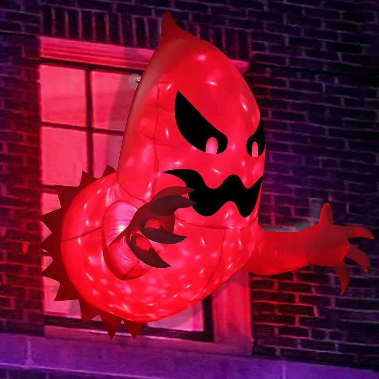 Halloween Inflatable Ghost With LED Lights Coming Out From Window Outdoor Decor