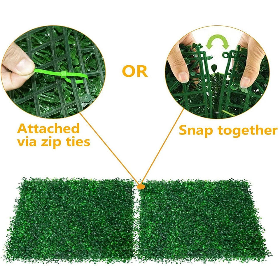 6X Artificial Plant Fence Greenery Wall Hedge Grass Mat Foliage Screen Panels UK