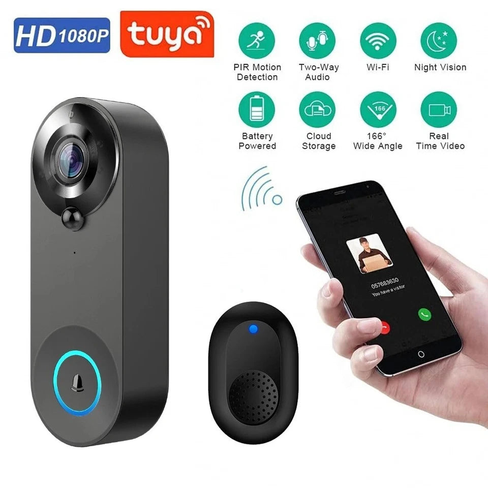 1080P Wireless Video Doorbell with Two - Way Audio Motion Detect & Night Vision HD