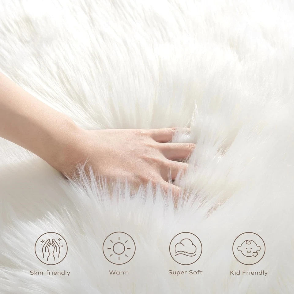 Large Faux Fur Sheepskin Rug Fluffy Mat Room Sofa Hairy Mat Shaggy Floor Carpet