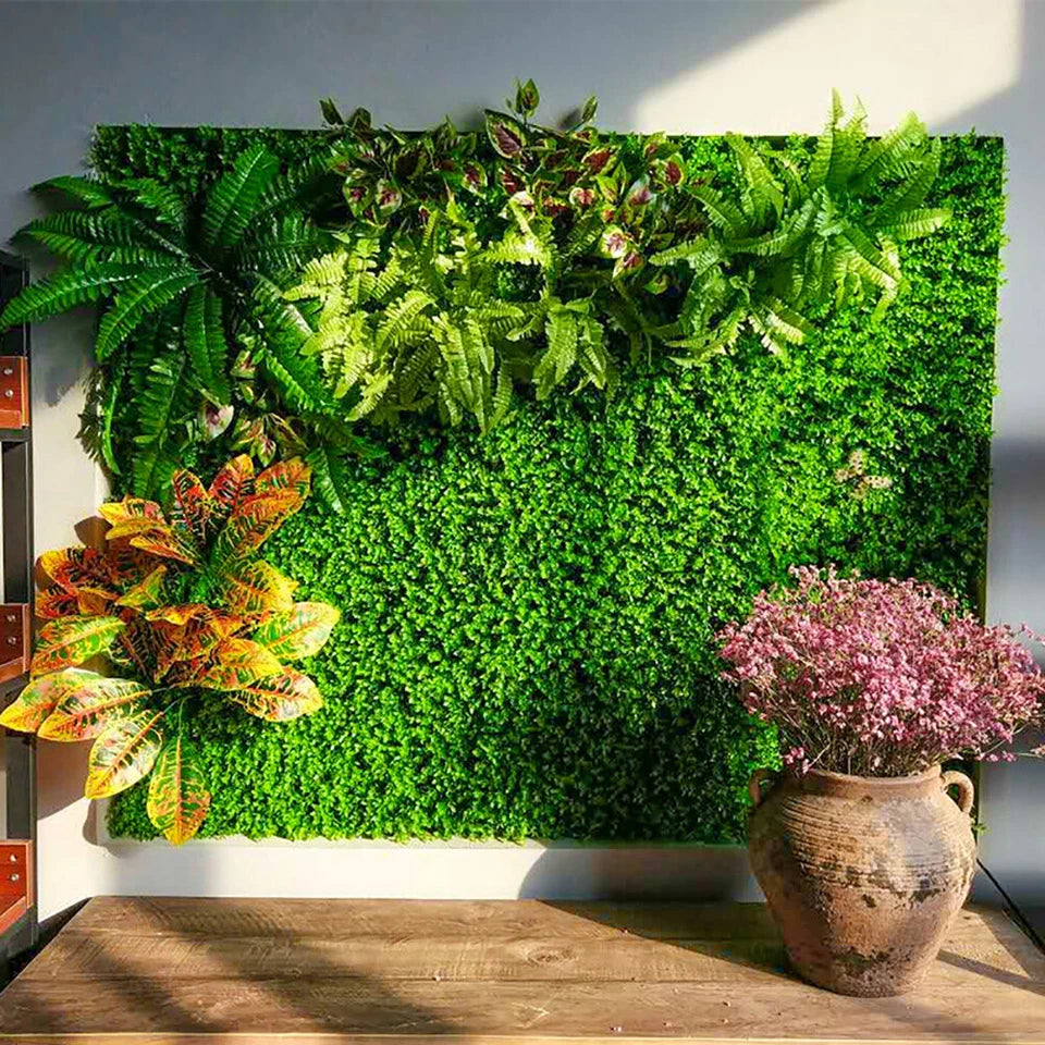 6X Artificial Plant Fence Greenery Wall Hedge Grass Mat Foliage Screen Panels UK