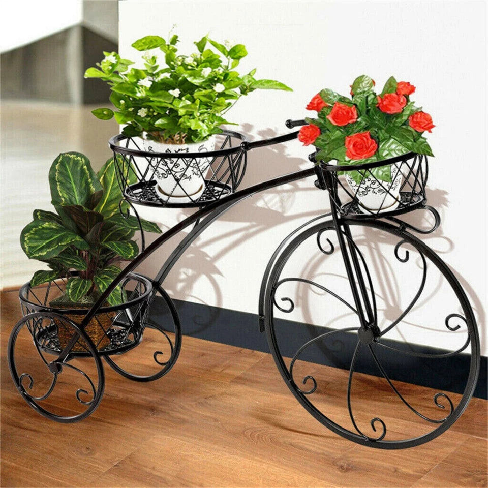 Bicycle Planter Metal Plant Stand Garden Bike Flower Pot Cart Holder Basket Deco